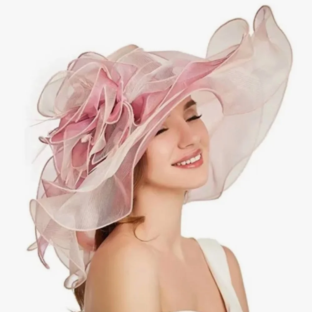 NWT‎ BLUSH PINK 2 IN 1 VELCRO FABULOUS DERBY CHURCH TEA SHOWER WEDDING HAT